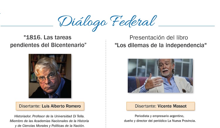 Luis Alberto Romero y Vicente Massot en la 6ª edición de Dialogo Federal 2016