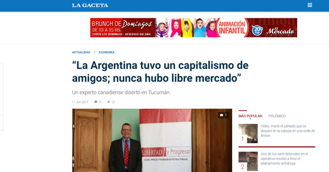 “La Argentina tuvo un capitalismo de amigos; nunca hubo libre mercado”