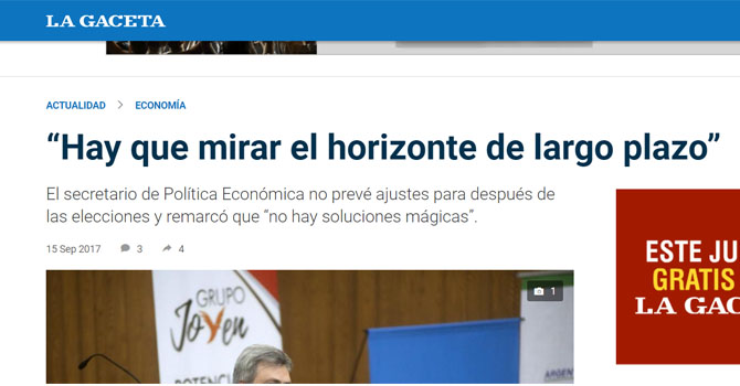 La Gaceta: Sebastián Galiani disertó en la Facultad de Ciencias Económicas de la UNT, invitado por la Fundación Federalismo y Libertad