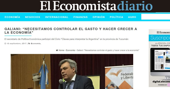 El Economista: Secretario de Política Económica disertó en Ciclo “Claves para interpretar la Argentina”