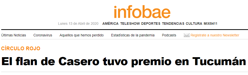 Nota en Infobae sobre la visita de Alfredo Casero a Tucumán