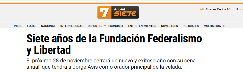 Tucumán a las 7: reseña de los Siete años de la Fundación Federalismo y Libertad