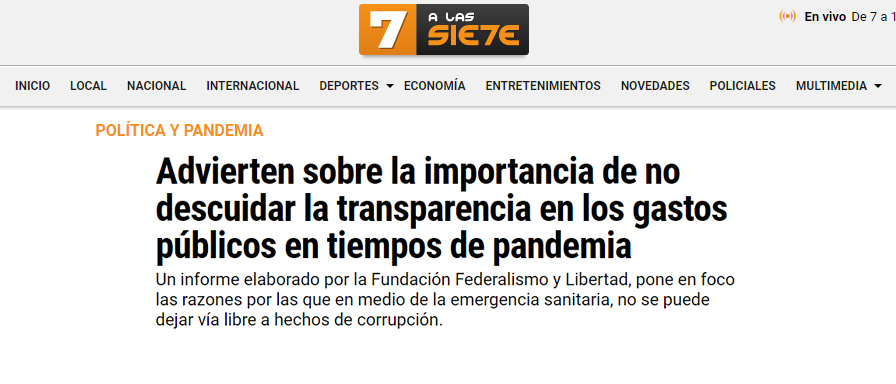 Tucumán a las 7: Advierten sobre la importancia de no descuidar la transparencia en los gastos públicos en tiempos de pandemia